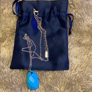 Stainless steel necklace with blue stone